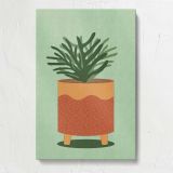 Leafy Plant in a Terracotta Pot canvas print, front view