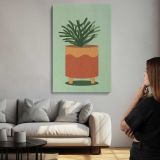 Leafy Plant in a Terracotta Pot canvas print, room display
