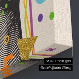 Rock Hand Gesture Colourful Collage canvas print, canvas edge detail