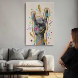 Rock Hand Gesture Colourful Collage canvas print, room display