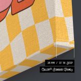 Holly Jolly Vibes Pink and Yellow canvas print, canvas edge detail
