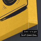 Love You Yellow Camera Illustration canvas print, canvas edge detail