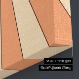 Green Eye with Peach Sunburst canvas print, canvas edge detail