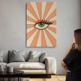 Green Eye with Peach Sunburst canvas print, room display