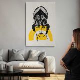 Black and Yellow Woman Portrait canvas print, room display