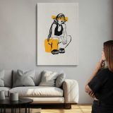 Seated Woman in Yellow Trousers canvas print, room display