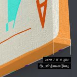 Orange Ace of Hearts Playing Card canvas print, canvas edge detail