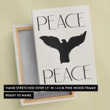 Peace Dove Black Silhouette canvas print, front and back view