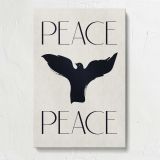 Peace Dove Black Silhouette canvas print, front view