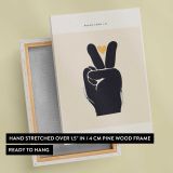 Black Peace Hand Silhouette canvas print, front and back view