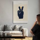 Black Peace Hand Silhouette canvas print, room display