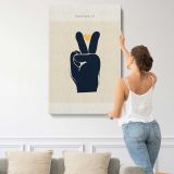 Black Peace Hand Silhouette canvas print, displayed on a wall