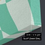 Pink Eye on Green Checkerboard canvas print, canvas edge detail