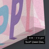 Smile Happy Pink Checkerboard canvas print, canvas edge detail