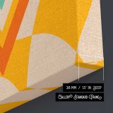 Rainbow Heart on Yellow Checkerboard canvas print, canvas edge detail