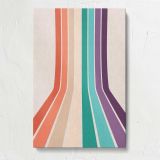 Retro Multicolour Stripes canvas print, front view