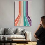Retro Multicolour Stripes canvas print, room display