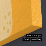 Hello Smiling Mushroom on Orange canvas print, canvas edge detail