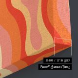 Orange and Cream Psychedelic Swirls canvas print, canvas edge detail
