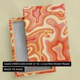 Orange and Cream Psychedelic Swirls canvas print, front and back view