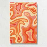 Orange and Cream Psychedelic Swirls canvas print, front view