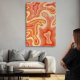 Orange and Cream Psychedelic Swirls canvas print, room display