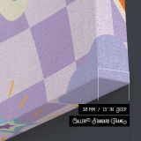 Groovy Purple Checkerboard Collage canvas print, canvas edge detail