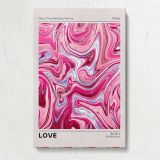 Love Pink Marble Swirls canvas print, front view