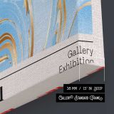 Affection Blue and Gold Marble Swirls canvas print, canvas edge detail