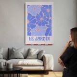 Le Jardin Pink Flowers on Purple canvas print, room display