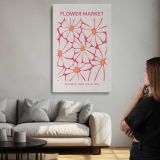 Flower Market Pink Outline Flowers canvas print, room display