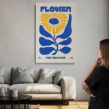 Flower Feel the Nature Blue and Yellow canvas print, room display