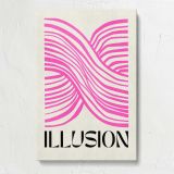 Illusion Pink Optical Waves canvas print, front view