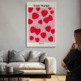 Fruit Market Strawberries on Pink canvas print, room display