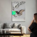 Scops Owl with Cherry Blossoms and Moon by Ohara Koson canvas print, room display
