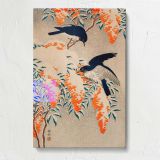 Nandina and Flycatchers in Snow by Ohara Koson canvas print, front view