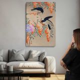 Nandina and Flycatchers in Snow by Ohara Koson canvas print, room display