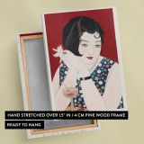 Modern Woman Japanese Ukiyo-e Portrait canvas print, front and back view