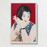 Modern Woman Japanese Ukiyo-e Portrait canvas print, front view