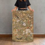 Myriad Birds Insects and Flowers canvas print, held for scale