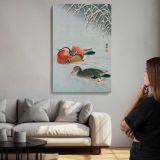 Mandarin Ducks in Snow by Ohara Koson canvas print, room display