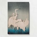 Egrets in Snow by Ohara Koson canvas print, front view