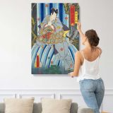 Japanese Magic Contest Scene canvas print, displayed on a wall