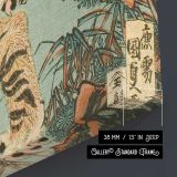 Watonai Capturing a Tiger by Utagawa Kunisada canvas print, canvas edge detail