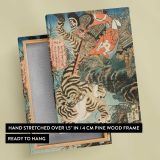 Watonai Capturing a Tiger by Utagawa Kunisada canvas print, front and back view