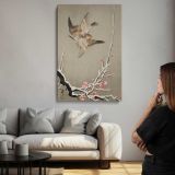 Sparrows and Plum Blossoms by Ohara Koson canvas print, room display