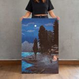 Lake Chuzenji by Moonlight by Hiroaki Takahashi canvas print, held for scale