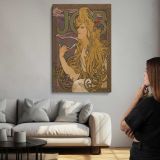 Job Art Nouveau Woman with Flowing Hair by Alphonse Mucha canvas print, room display