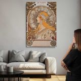Zodiaque La Plume by Alphonse Mucha canvas print, room display