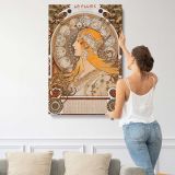 Zodiaque La Plume by Alphonse Mucha canvas print, displayed on a wall